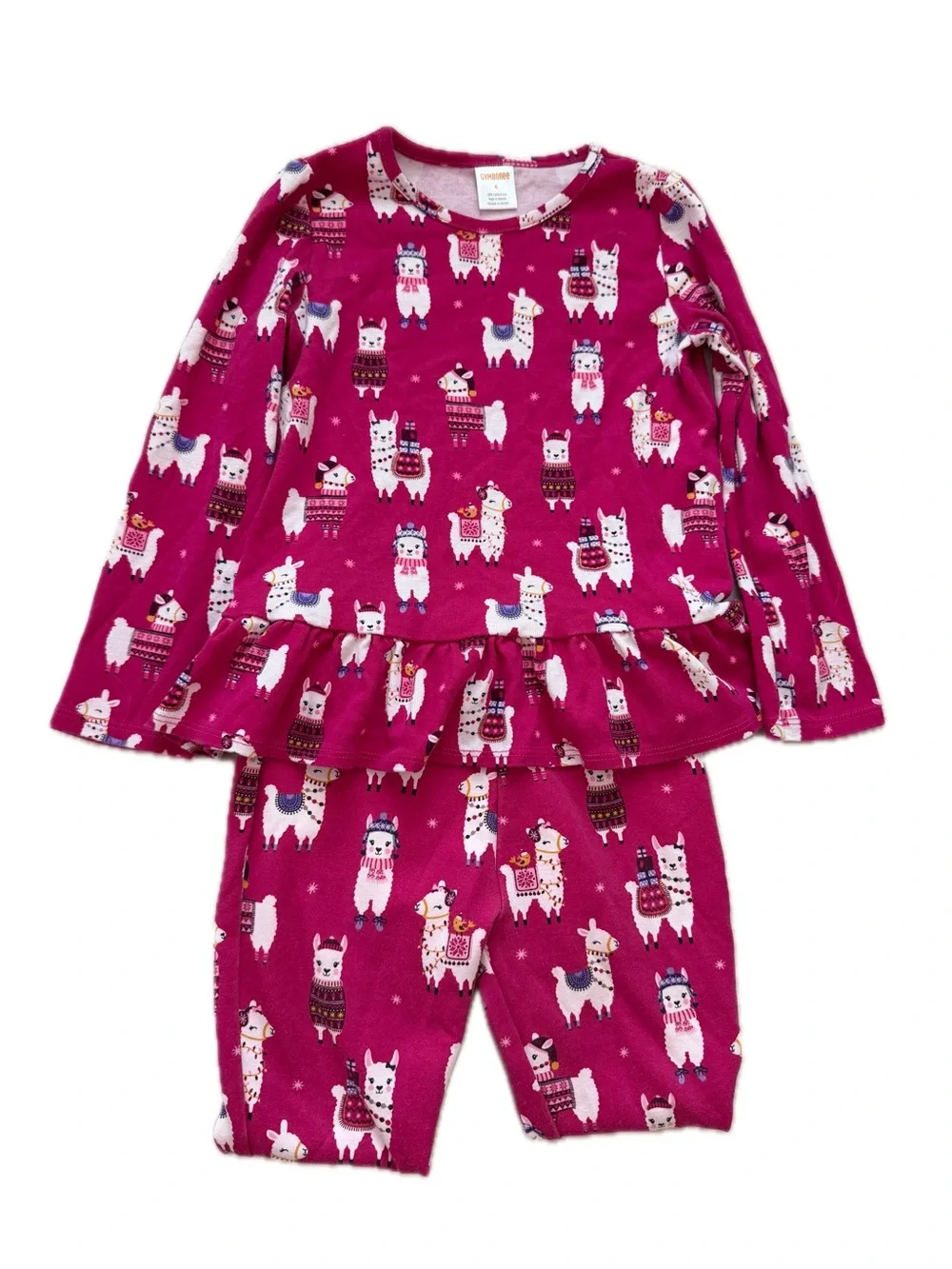 Gymboree Little Llamas Peplum Top & Ponte Leggings Set Size 6 – EUC